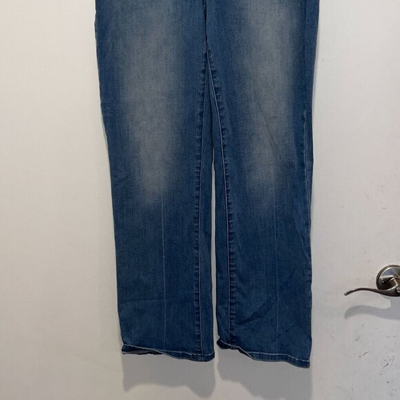 NYDJ Blue High-Rise Button-Fly Stretch Denim Straight Leg Women's Jeans Size S - Picture 3 of 10